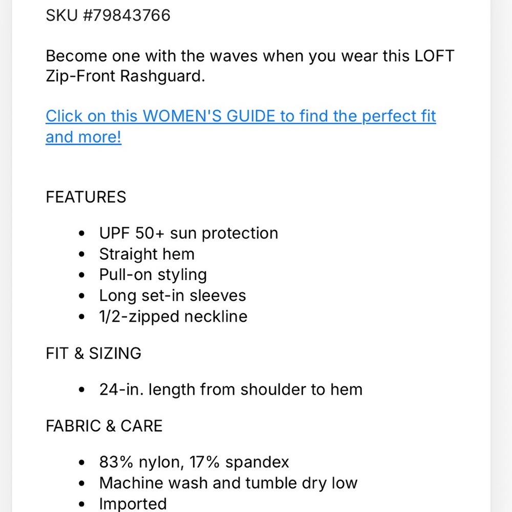 LOFT Blue One Piece Swimsuit with Long Sleeves - Picture 2 of 7